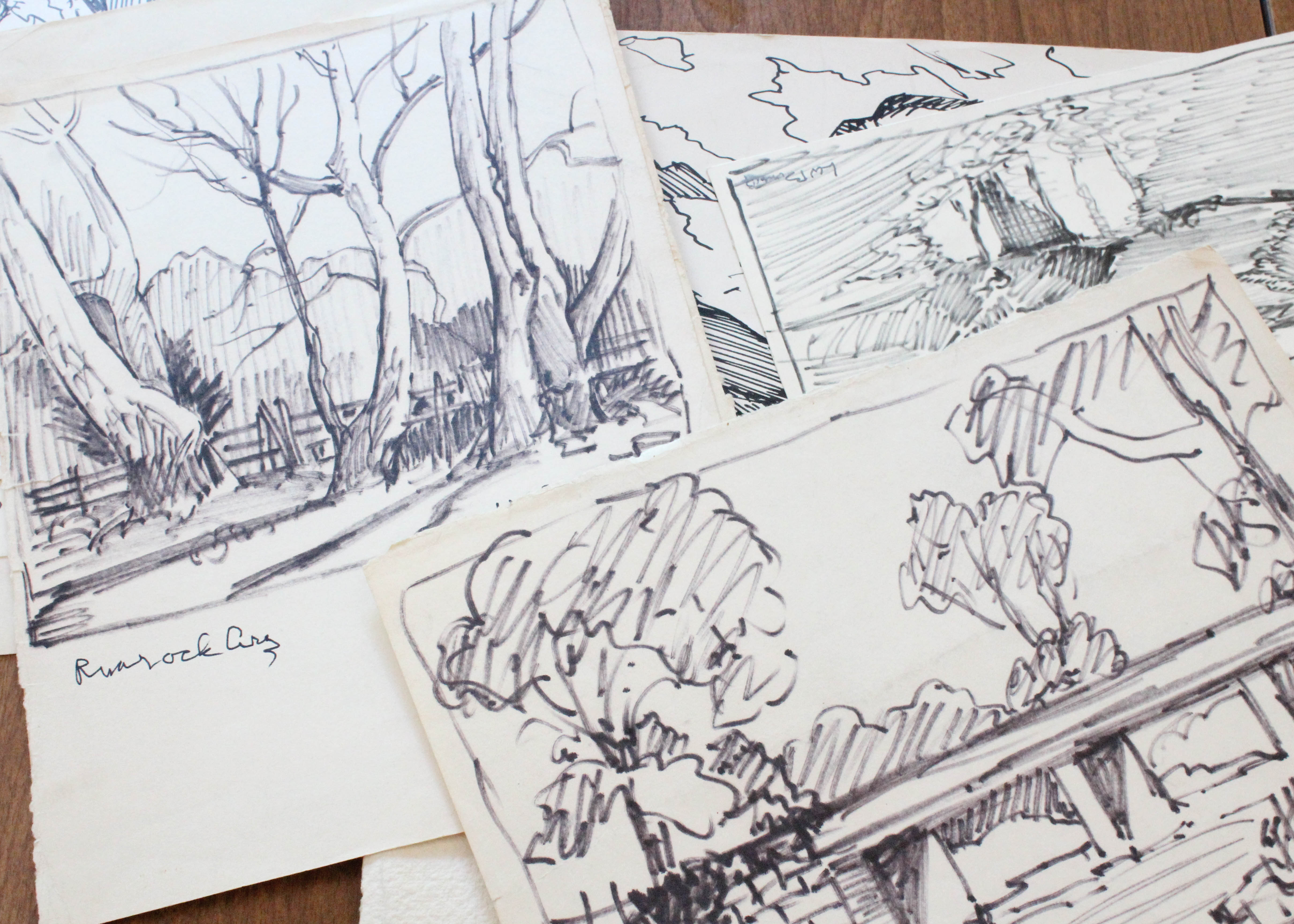 Collection of Sketches and Watercolors by Listed Indiana Artist L.W. Bonsib