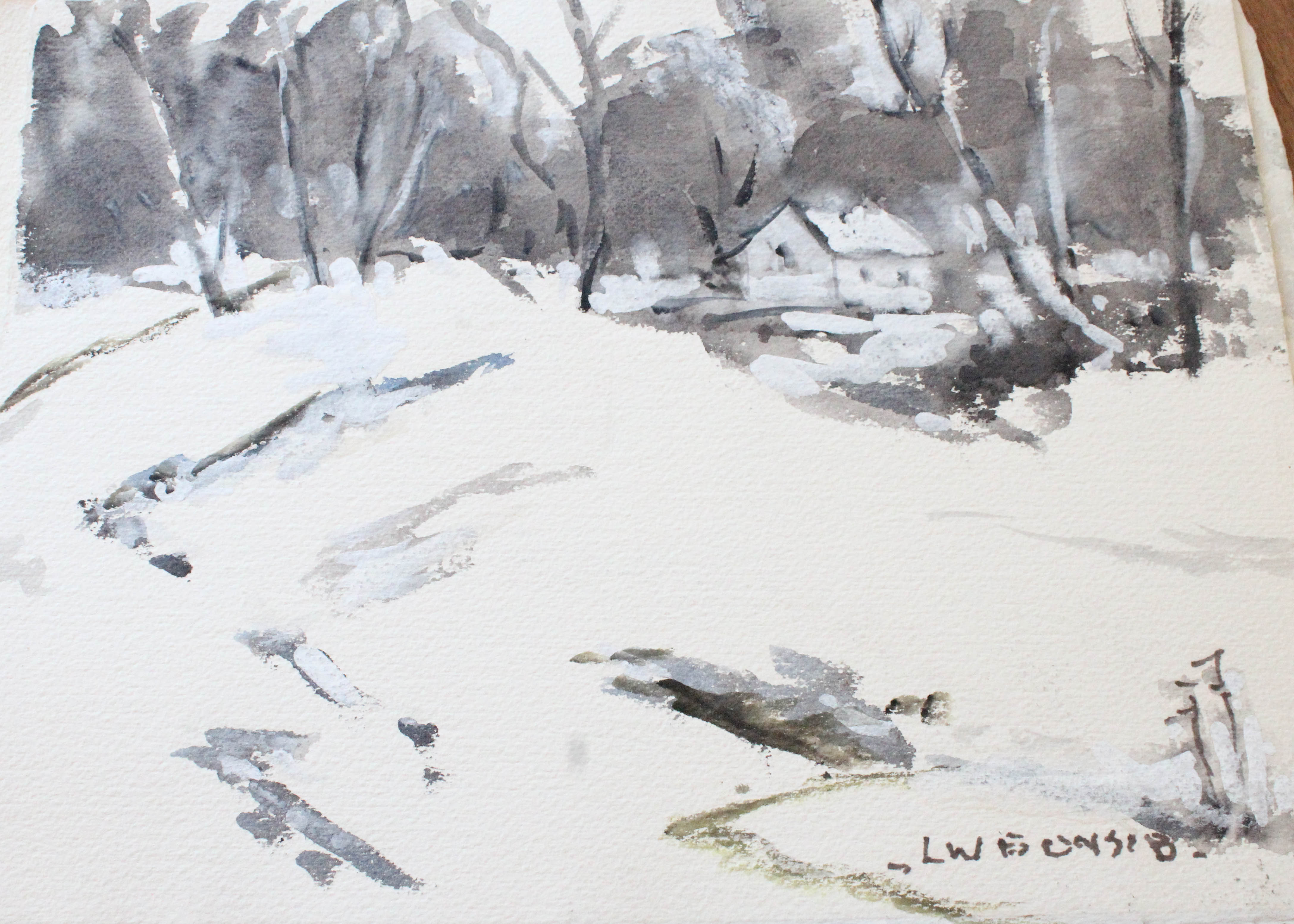 Collection of Sketches and Watercolors by Listed Indiana Artist L.W. Bonsib