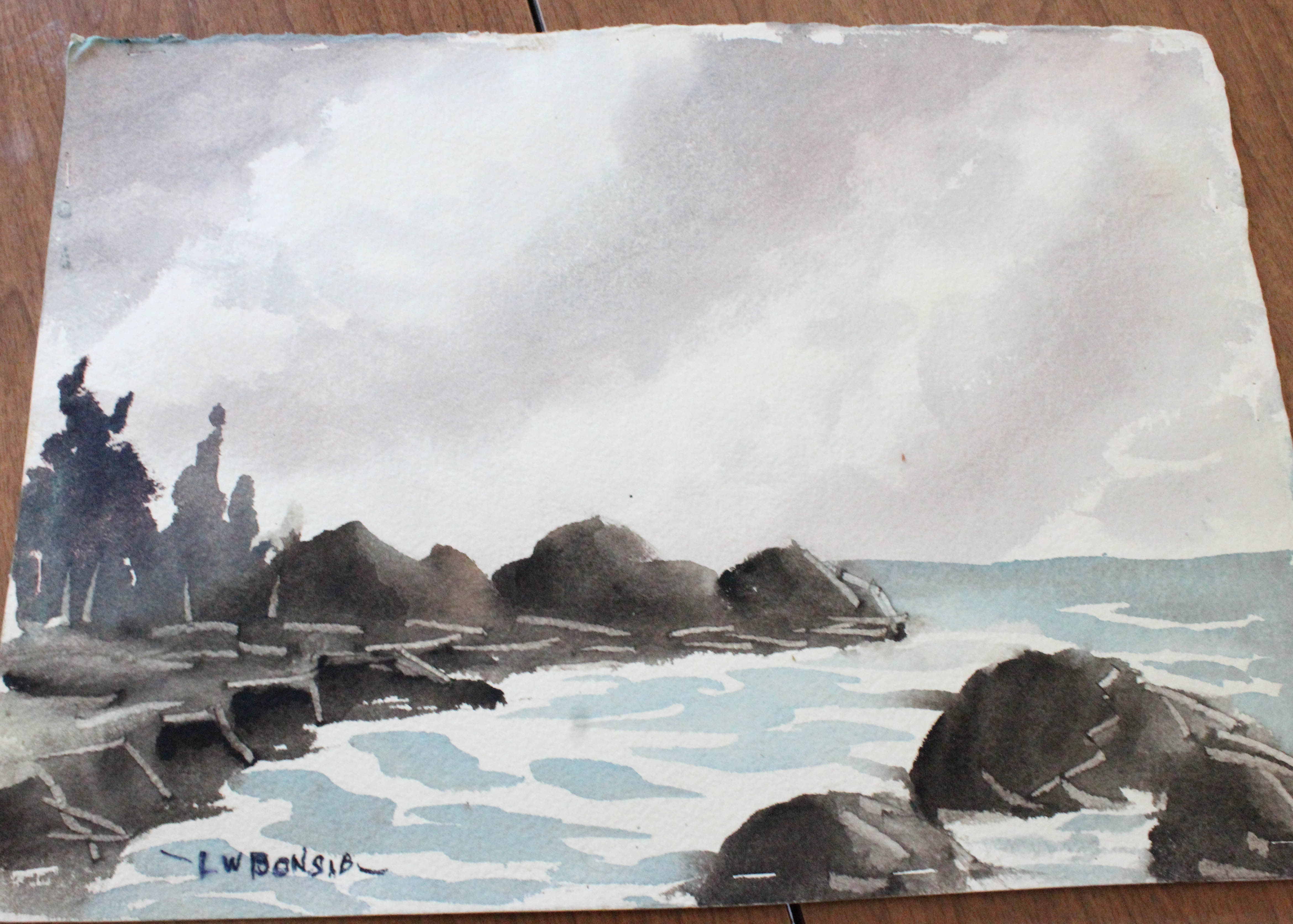 Collection of Sketches and Watercolors by Listed Indiana Artist L.W. Bonsib