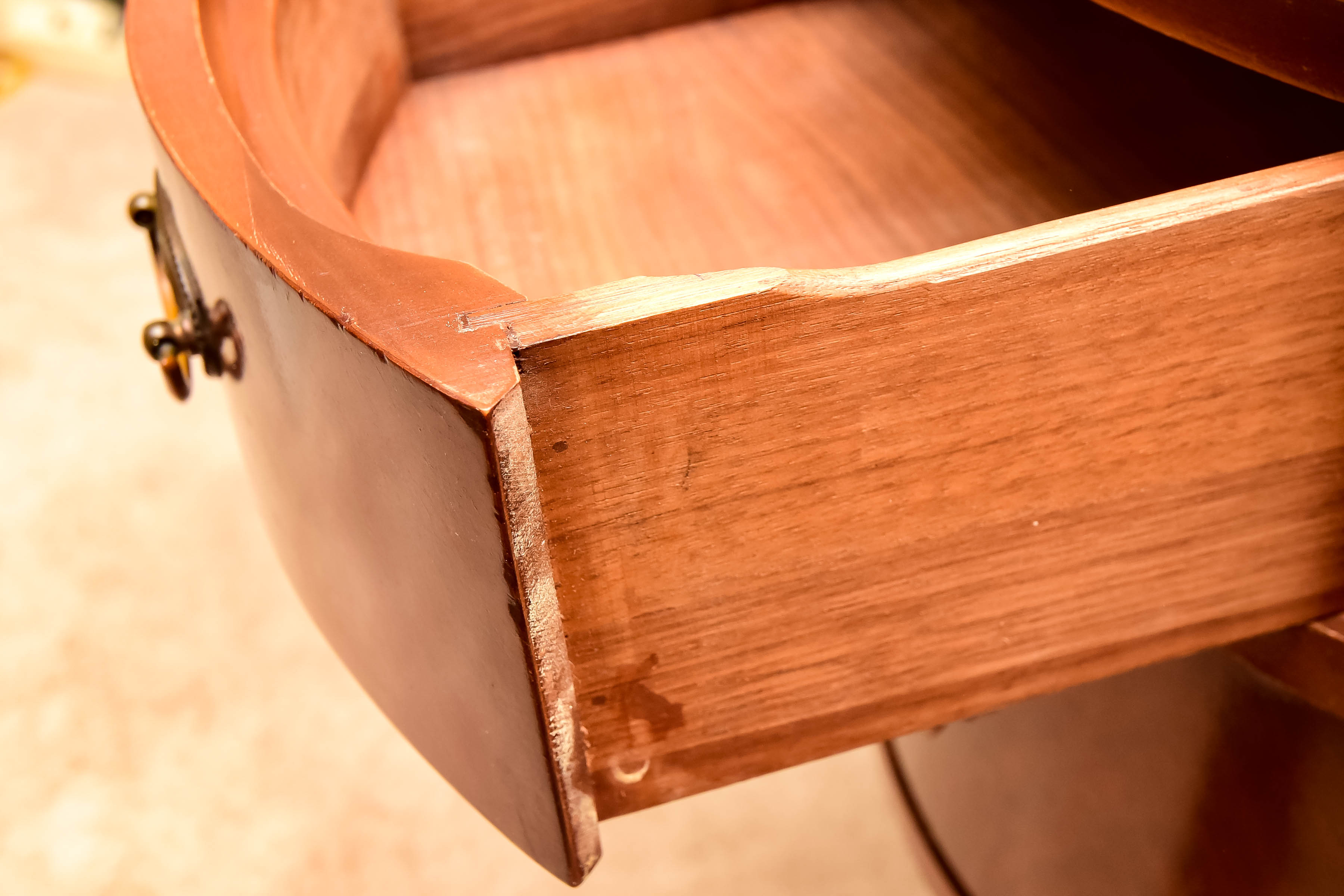 Vintage Federal Style Mahogany Kidney Shaped Desk