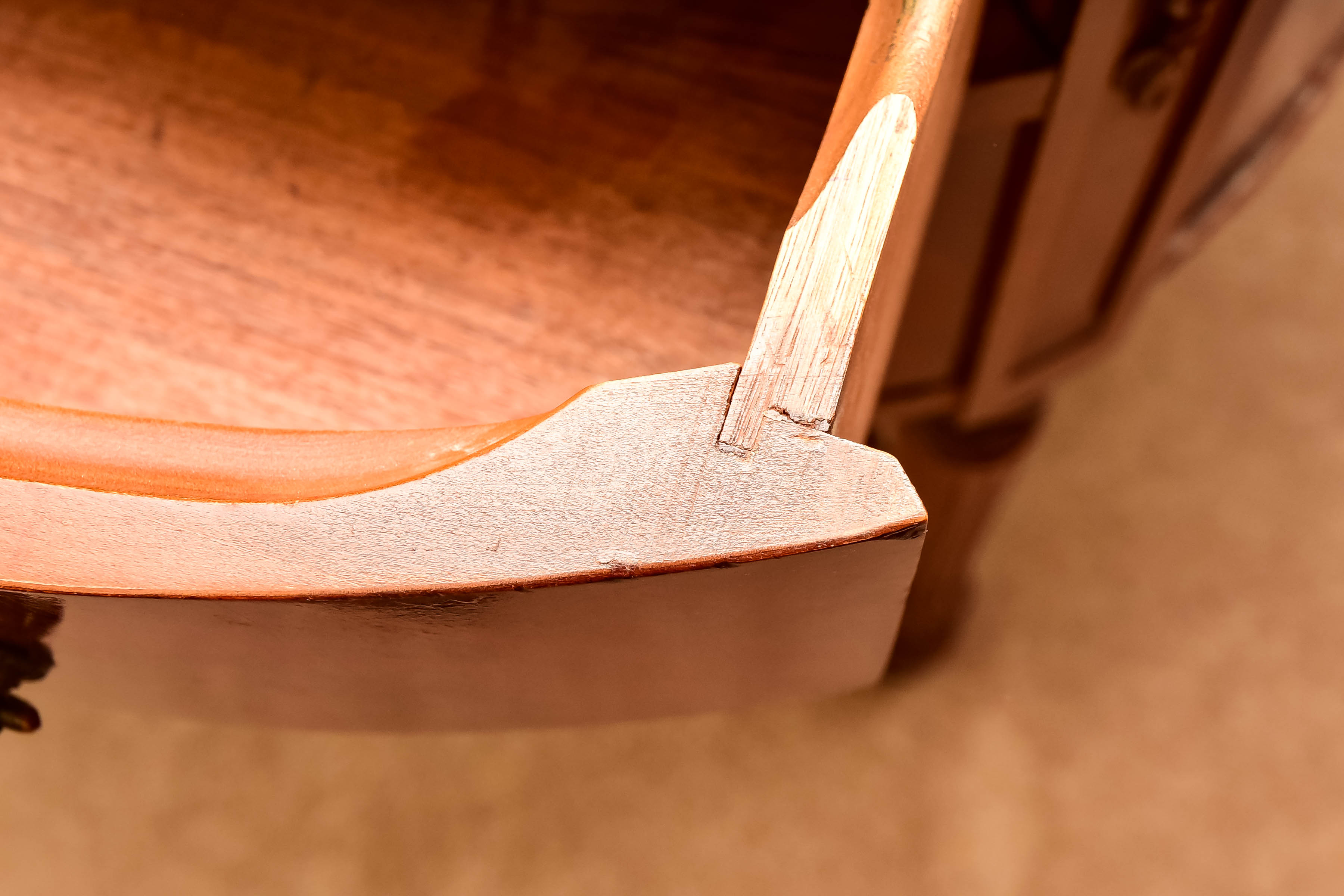Vintage Federal Style Mahogany Kidney Shaped Desk