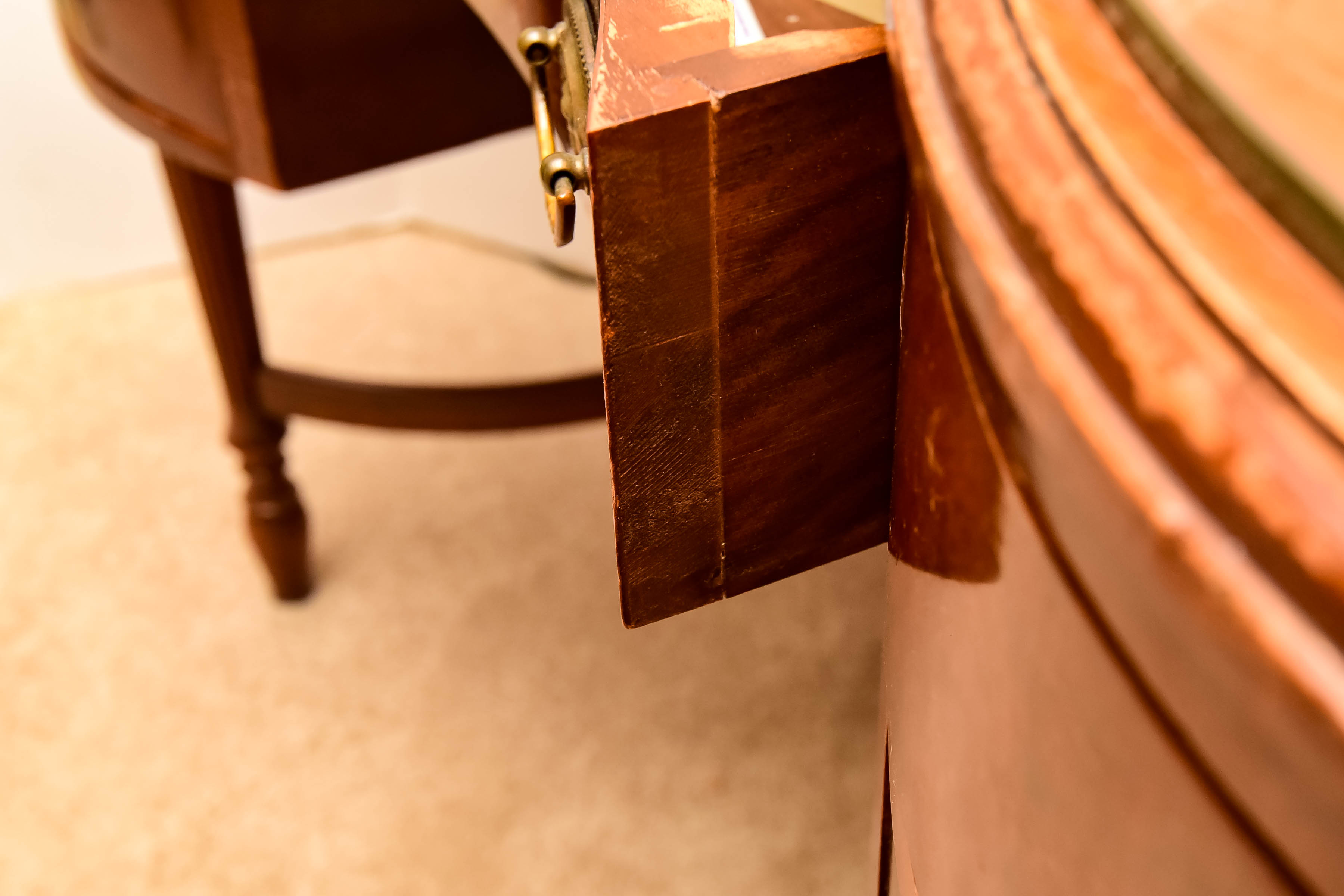 Vintage Federal Style Mahogany Kidney Shaped Desk