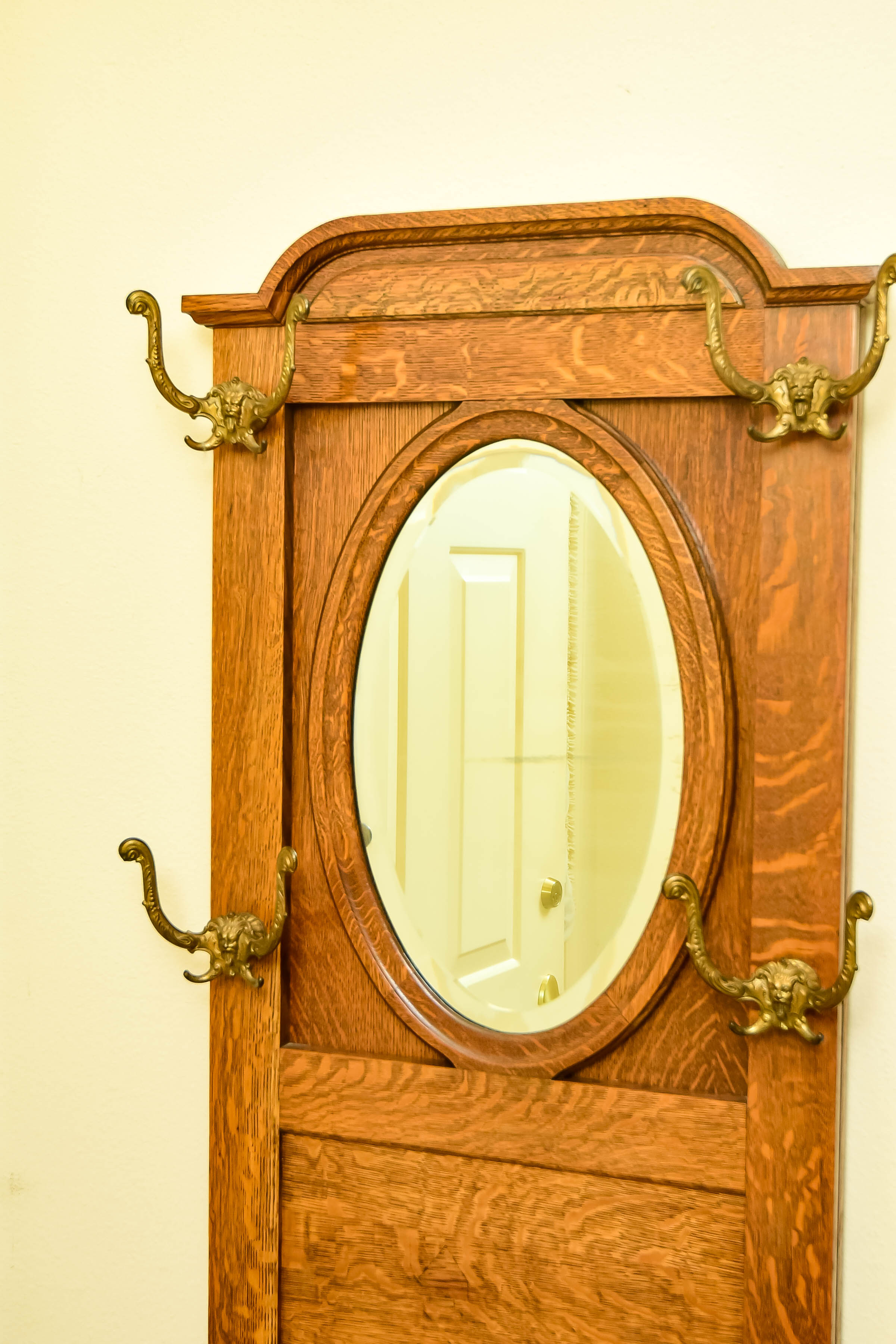 Vintage Tiger Oak Hall Stand