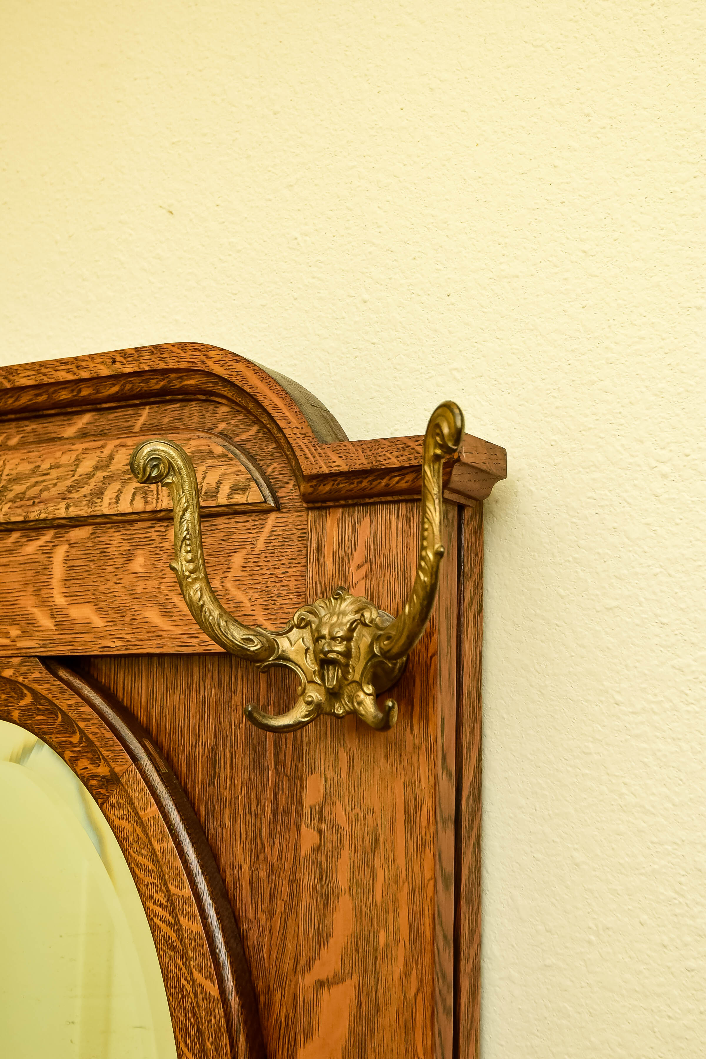 Vintage Tiger Oak Hall Stand