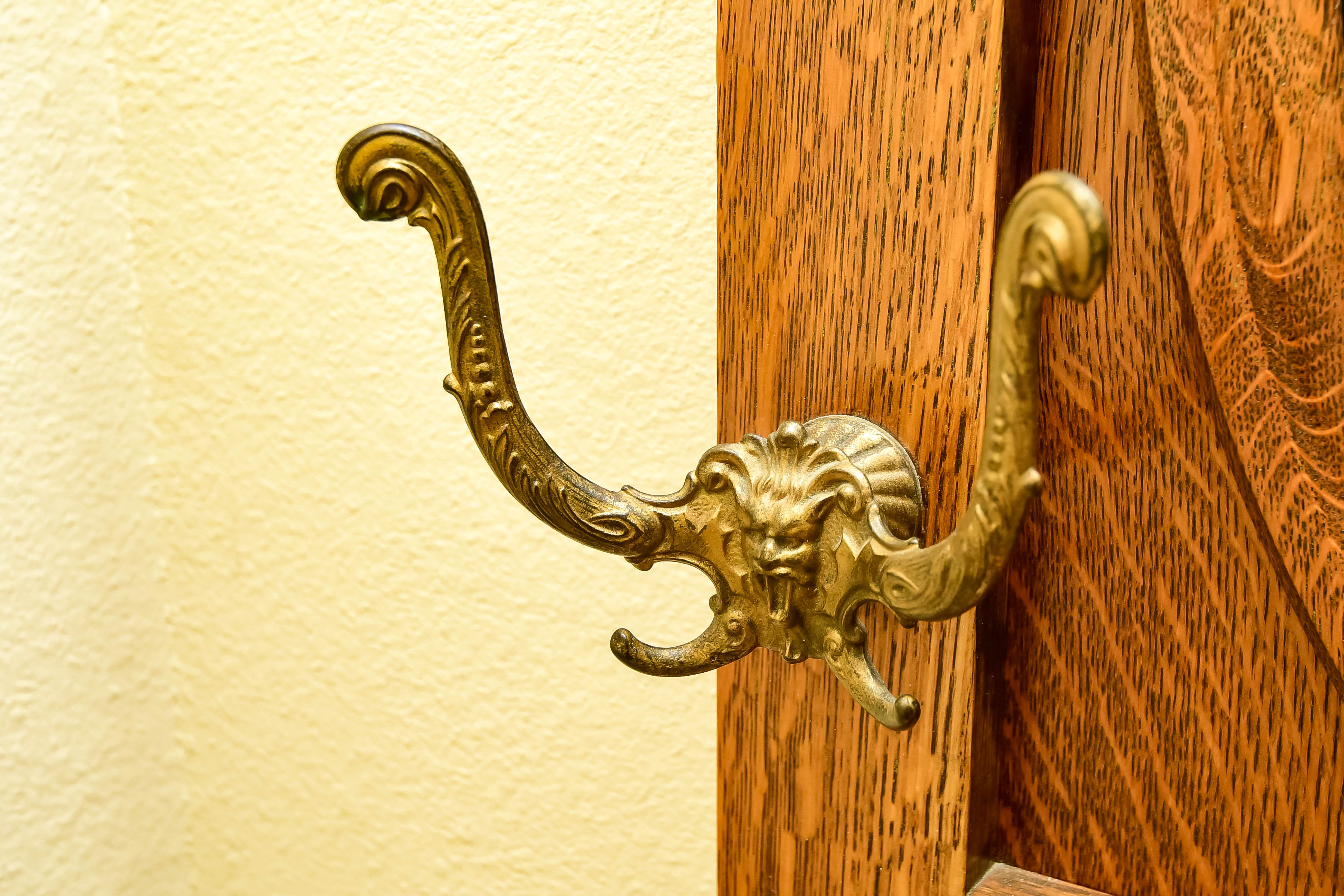 Vintage Tiger Oak Hall Stand