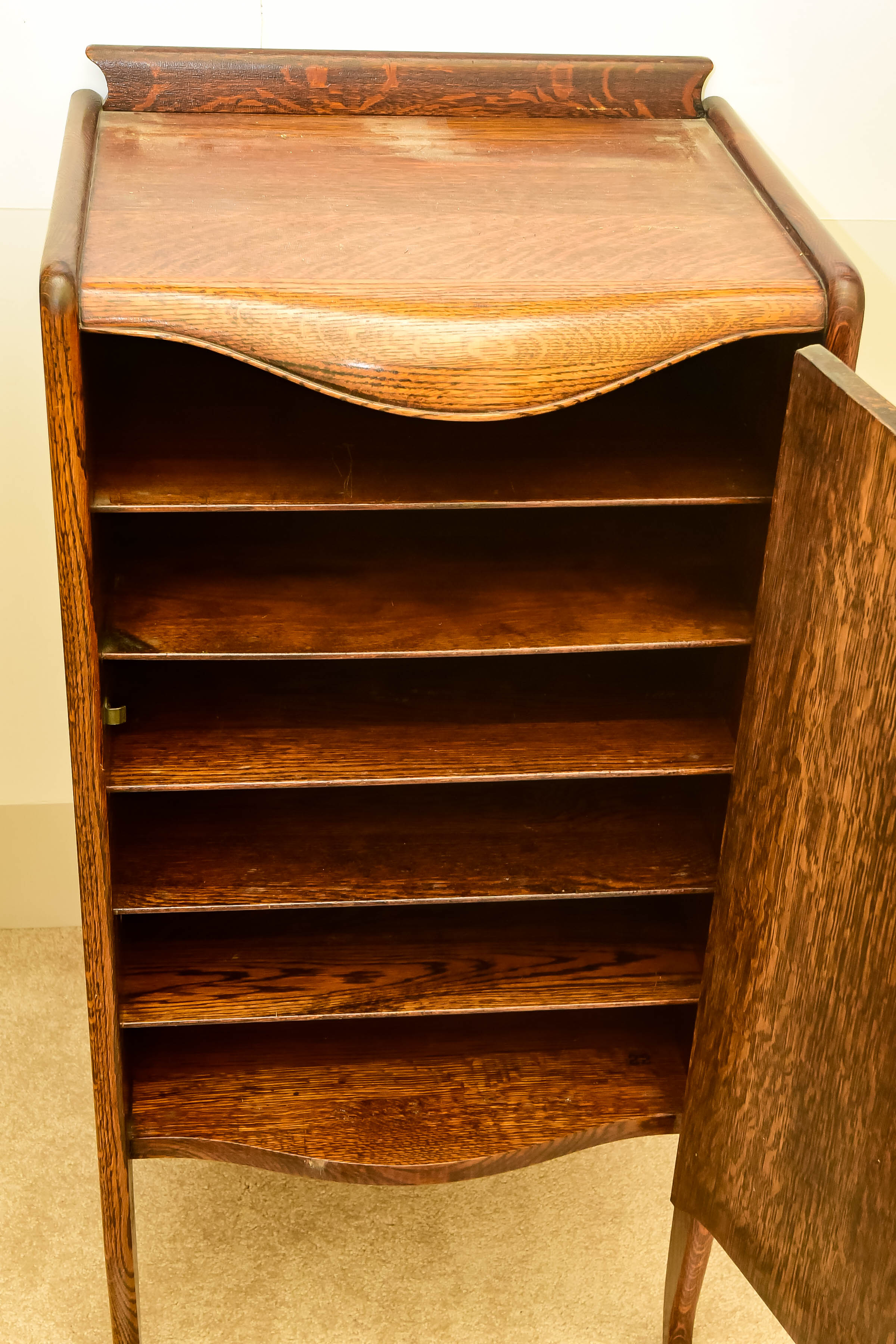 Vintage Oak Music Cabinet