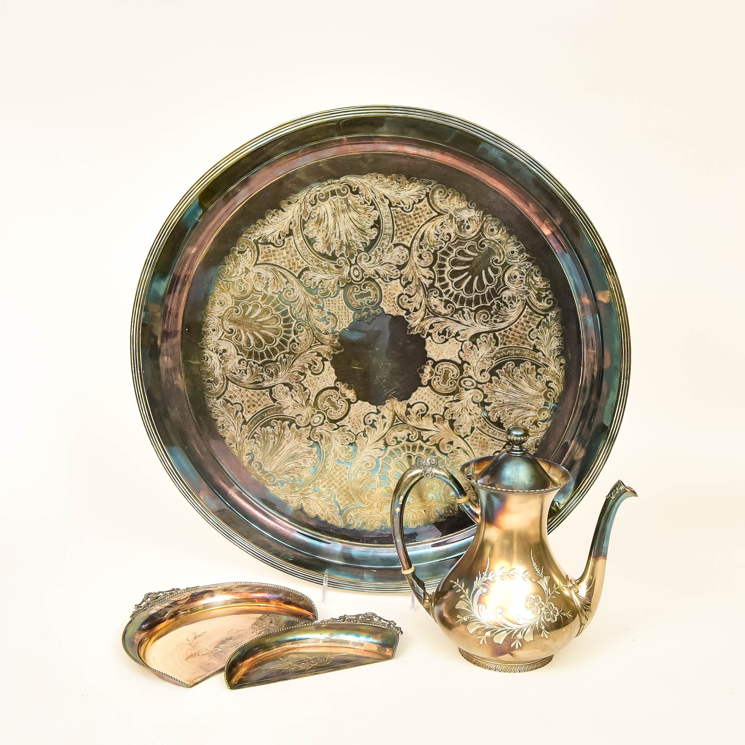 Silver-Plated Teapot and Serving Set