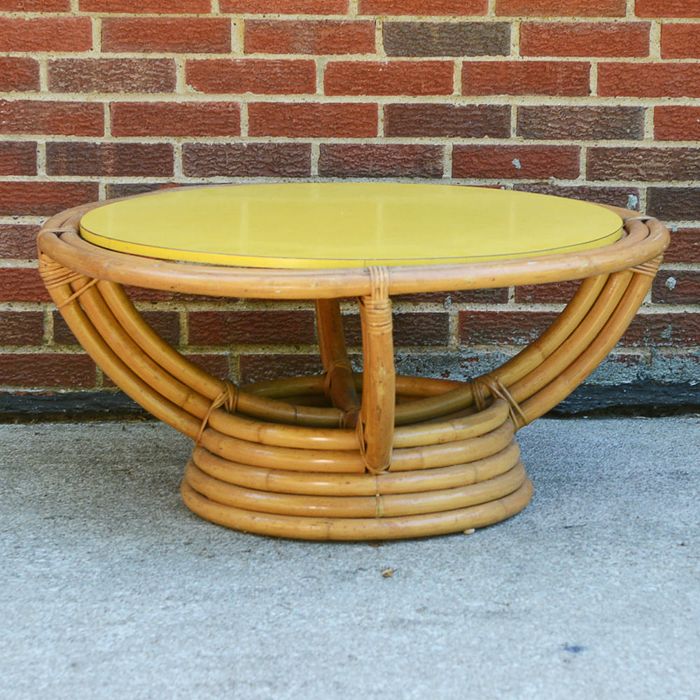Mid-century Bentwood Rattan Coffee Table