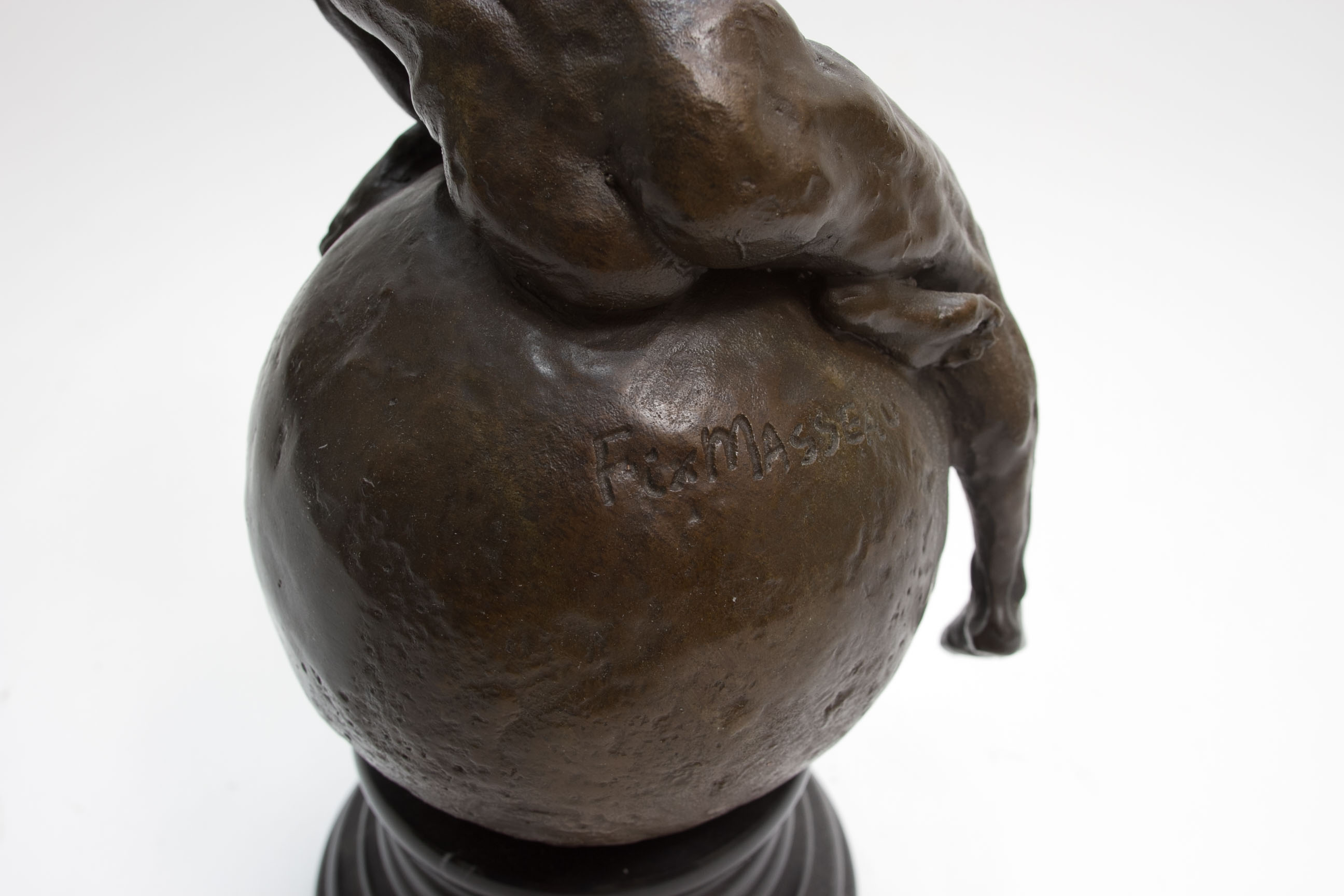 After Fix Masseau "Thinking Man" Bronze Sculpture