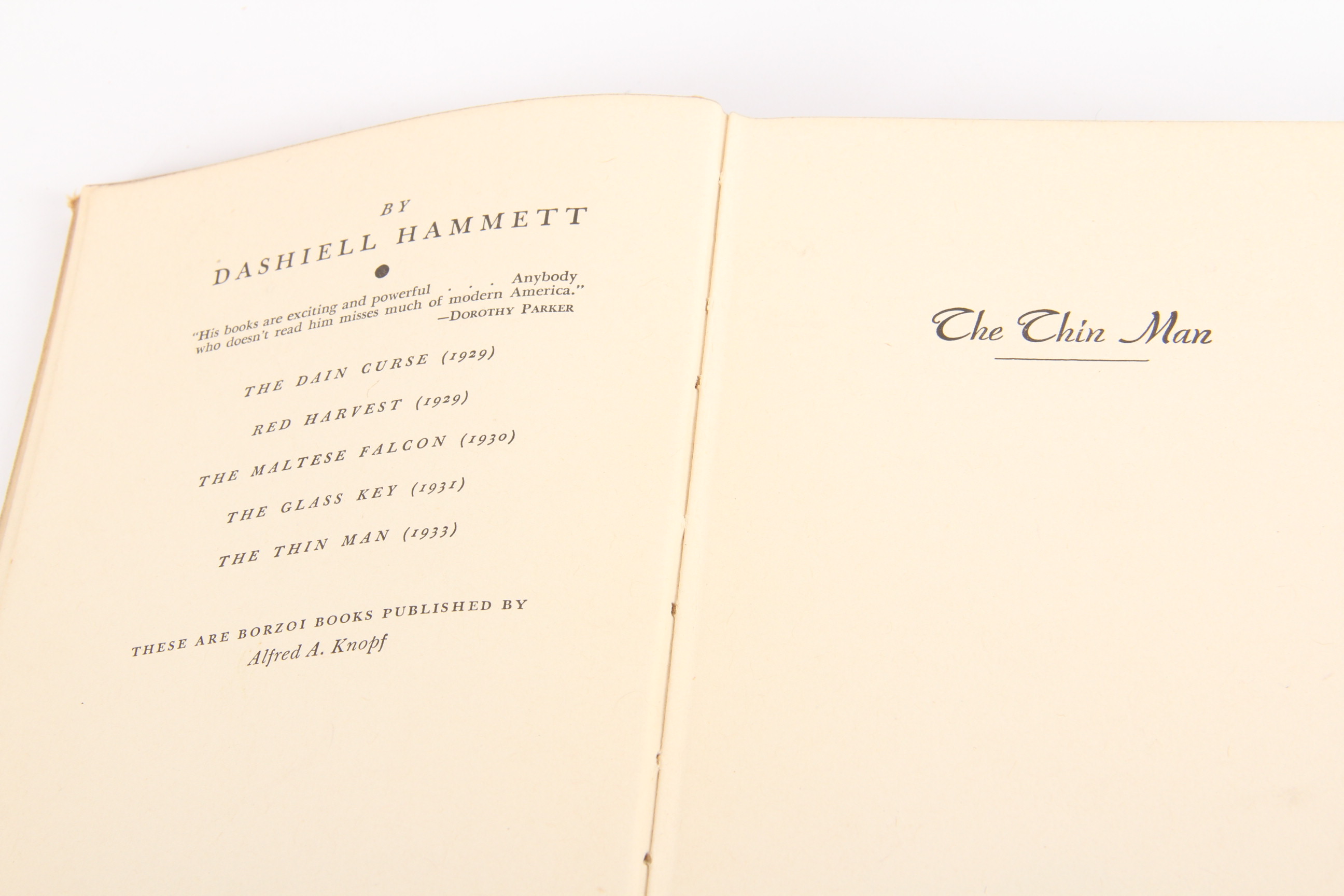 First Edition, The Thin Man by Dashiell Hammett