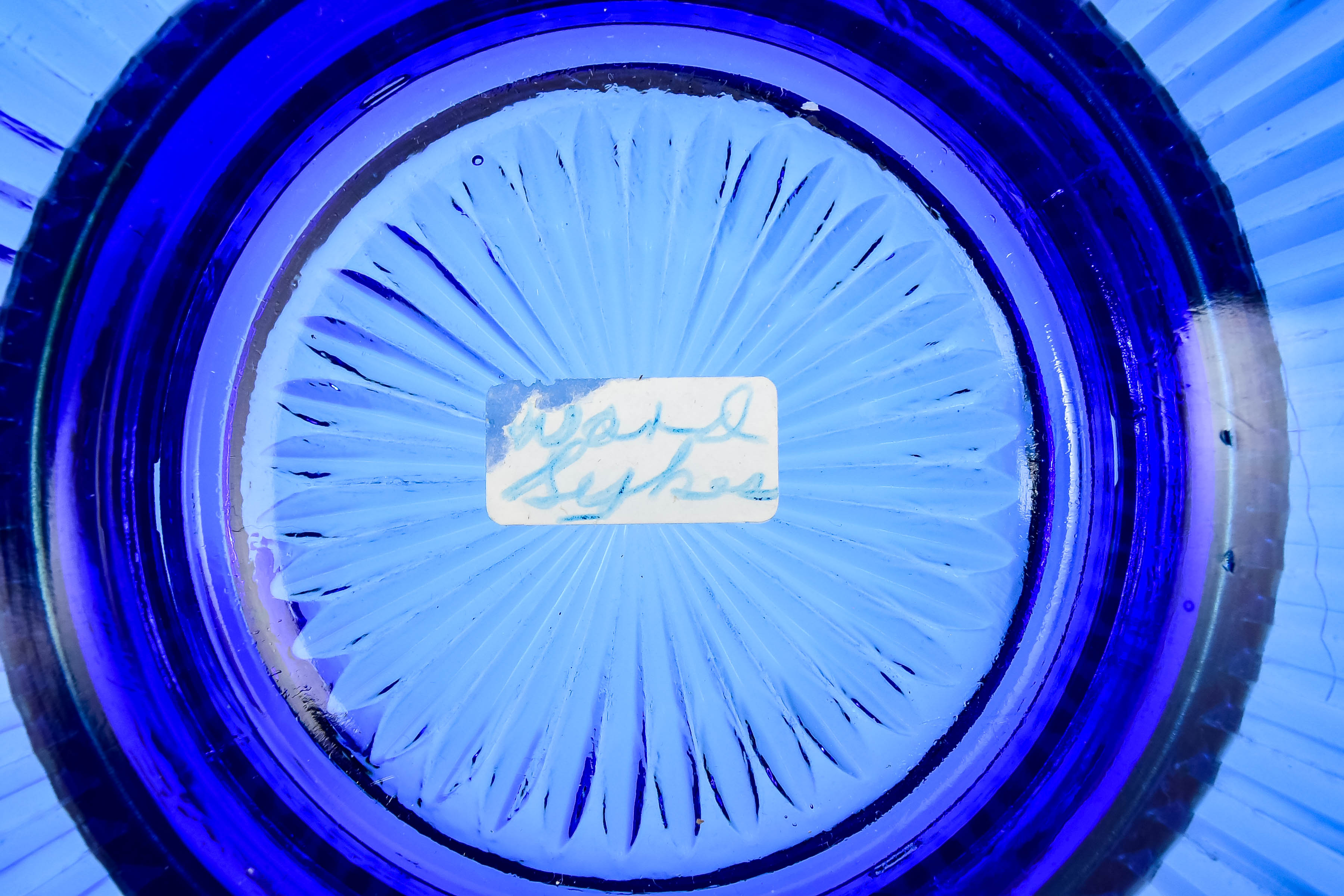 Cobalt Blue and Red Pressed Glass Collection