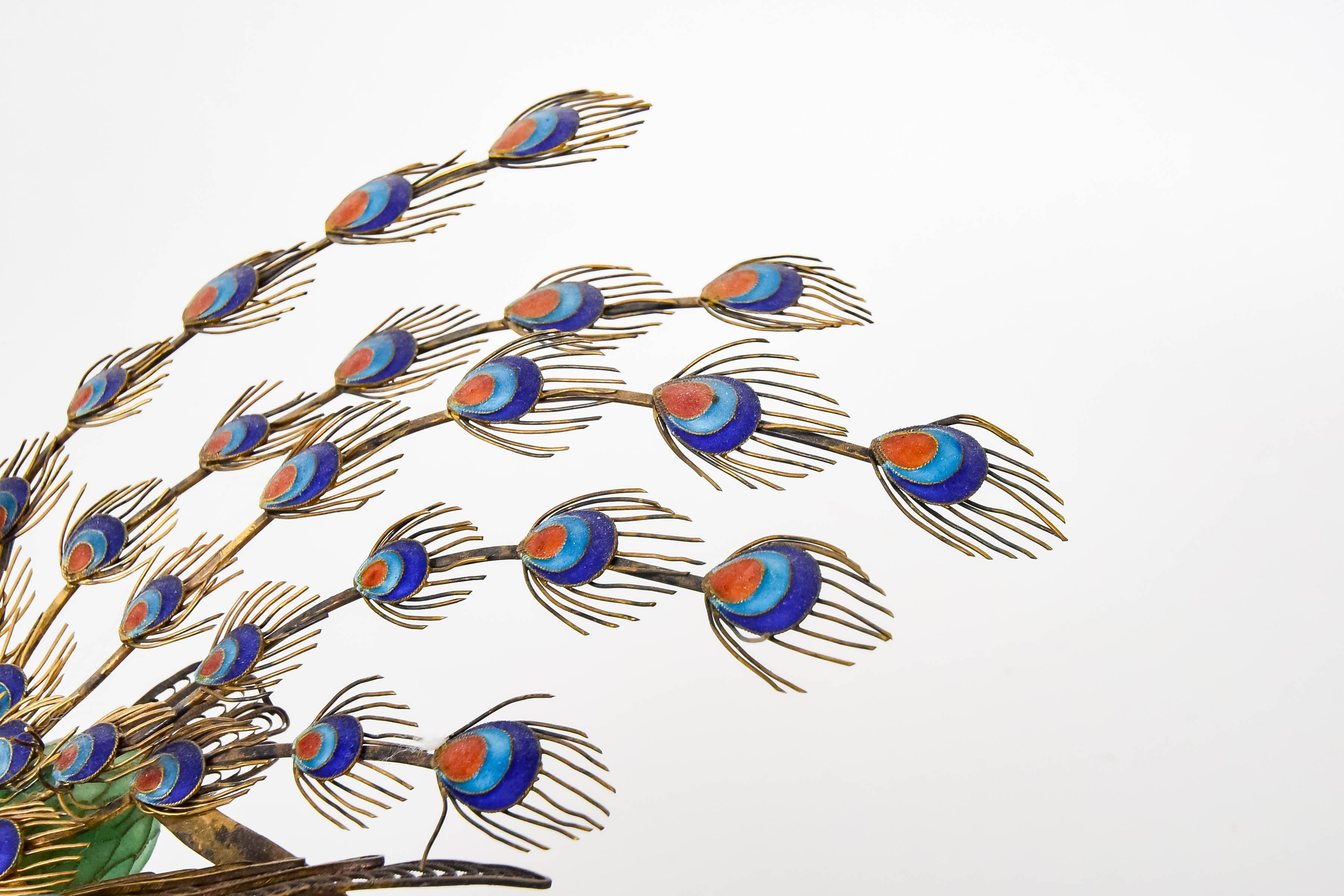 Cloisonné Peacock Figurine