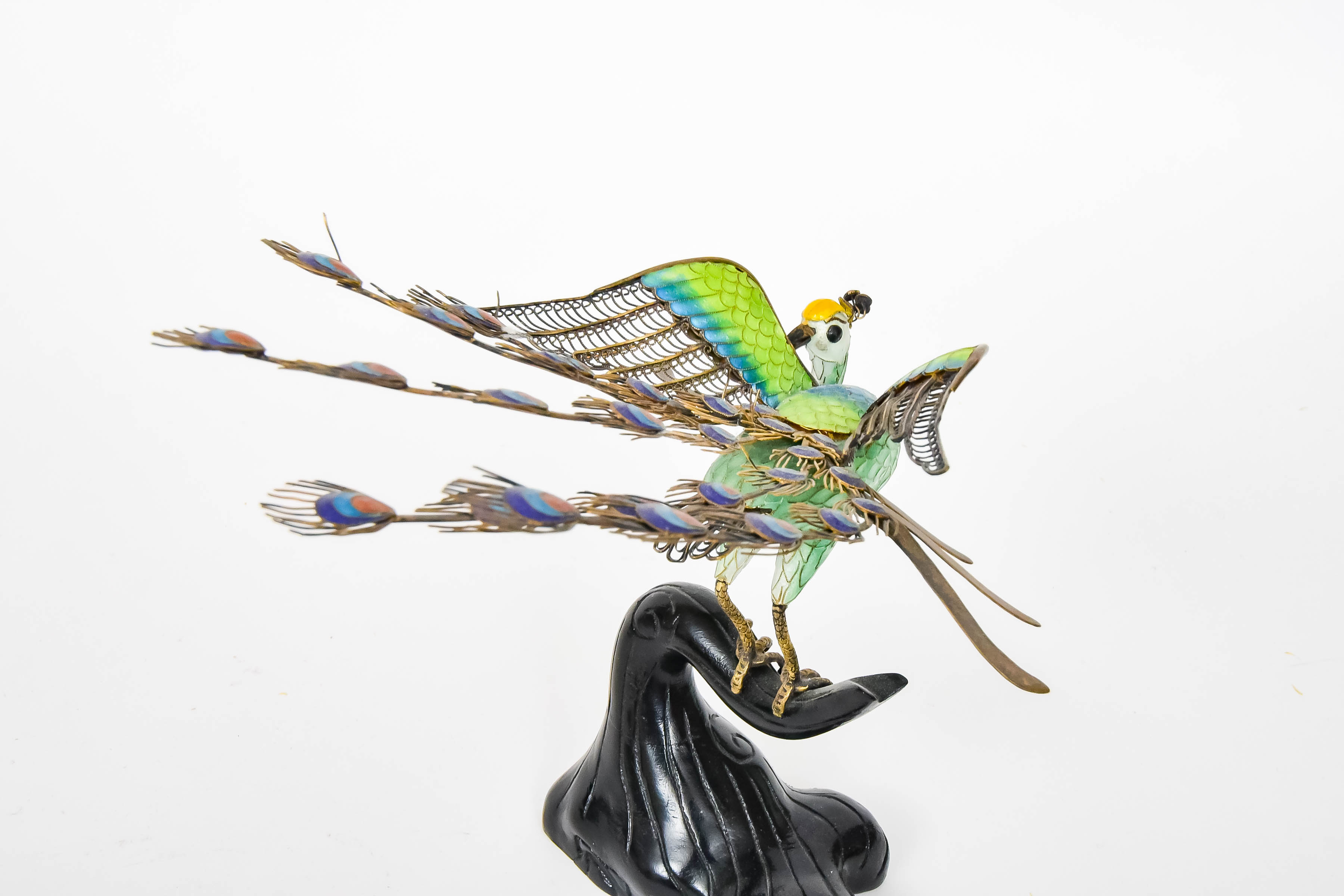 Cloisonné Peacock Figurine