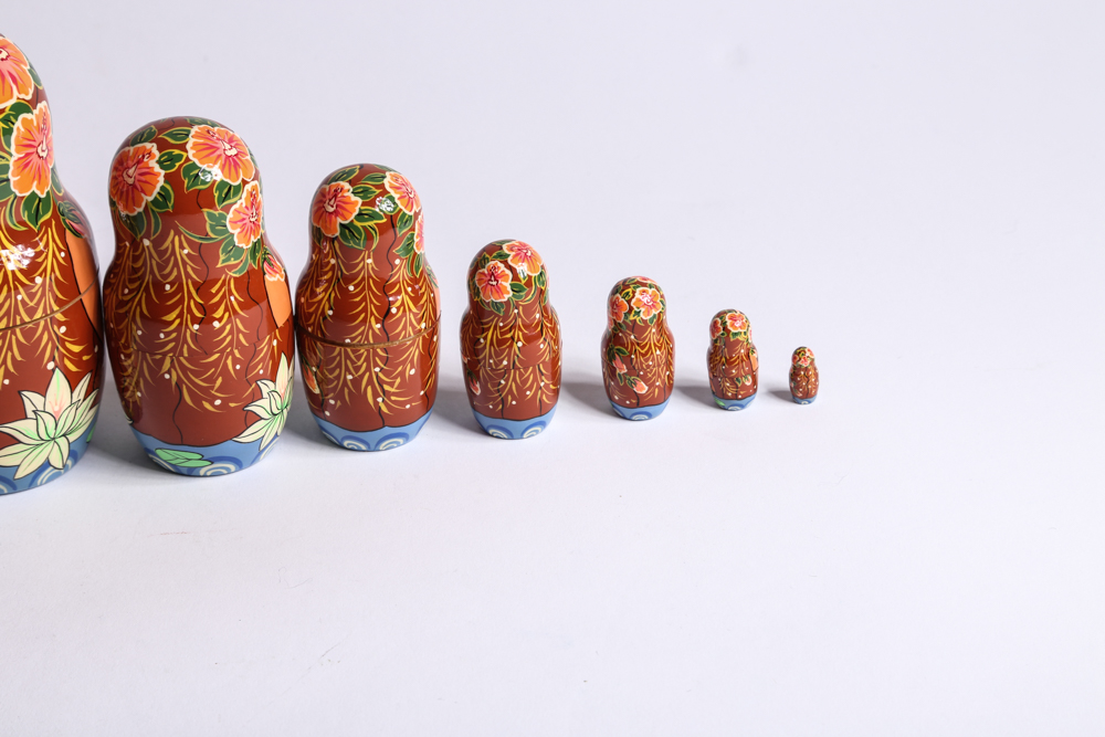 Five Sets of Russian Matryoshka Dolls