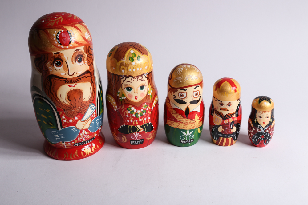Five Sets of Russian Matryoshka Dolls