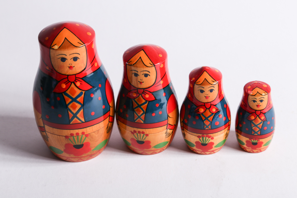 Five Sets of Russian Matryoshka Dolls