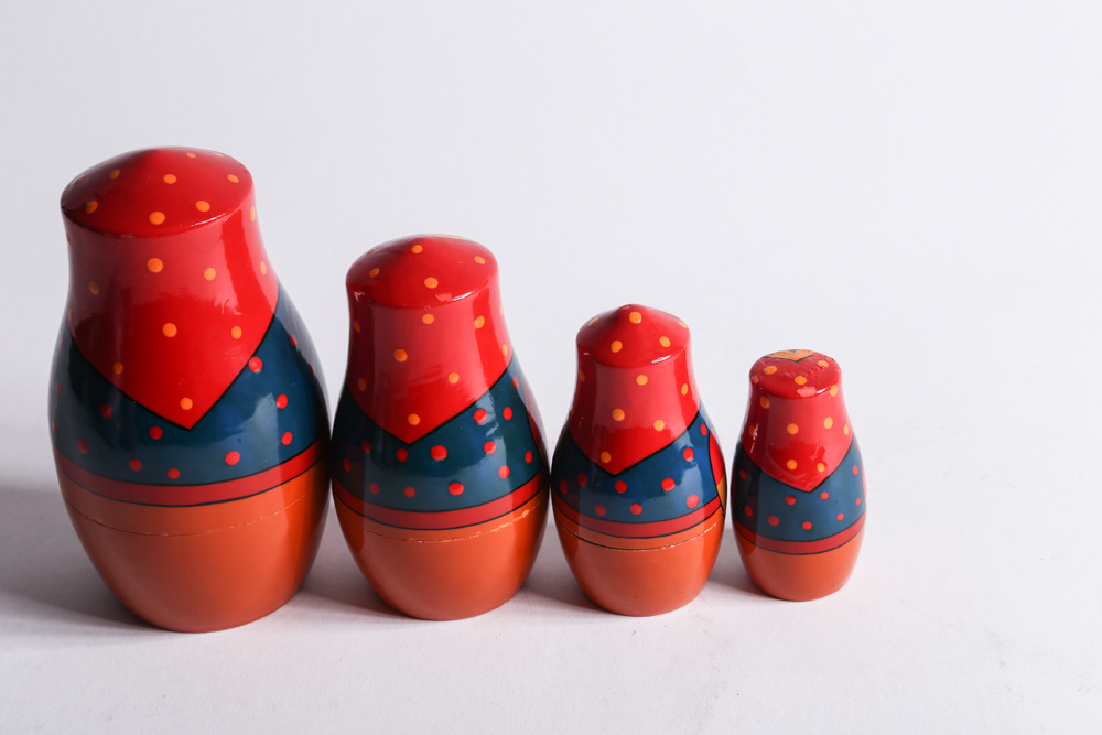 Five Sets of Russian Matryoshka Dolls