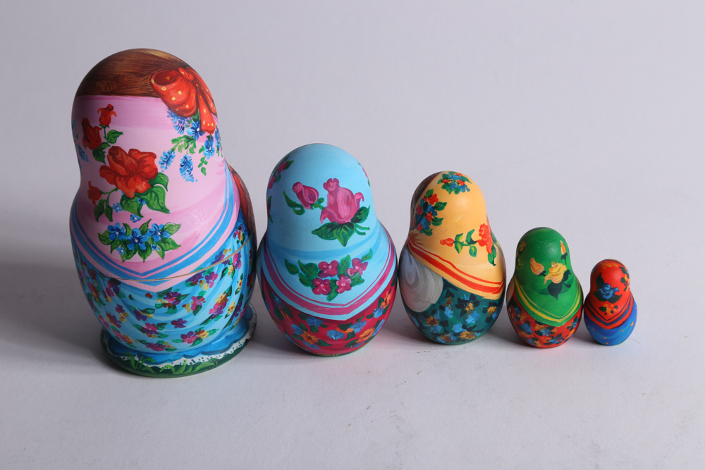 Five Sets of Russian Matryoshka Dolls