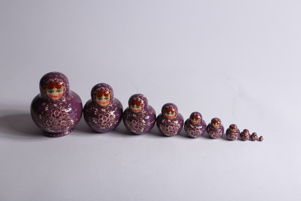 Five Sets of Russian Matryoshka Dolls