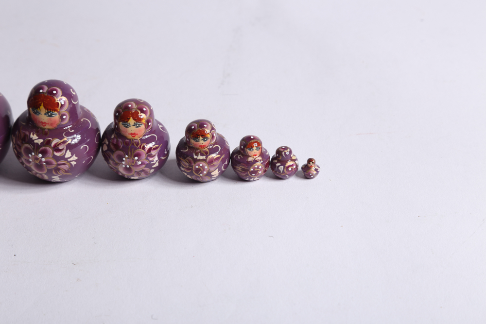 Five Sets of Russian Matryoshka Dolls