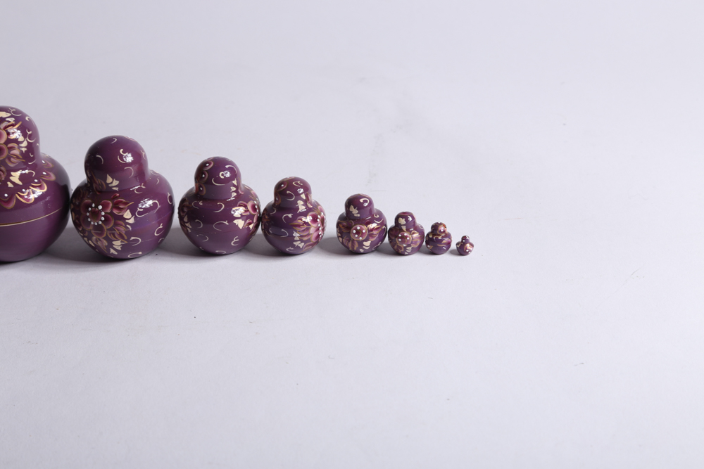 Five Sets of Russian Matryoshka Dolls