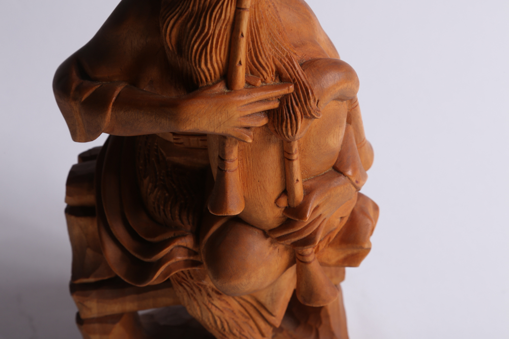 Carved Wood Musician Figurines