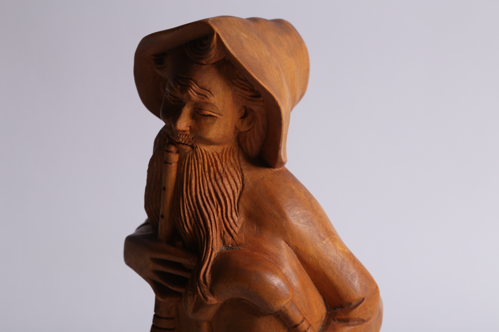 Carved Wood Musician Figurines