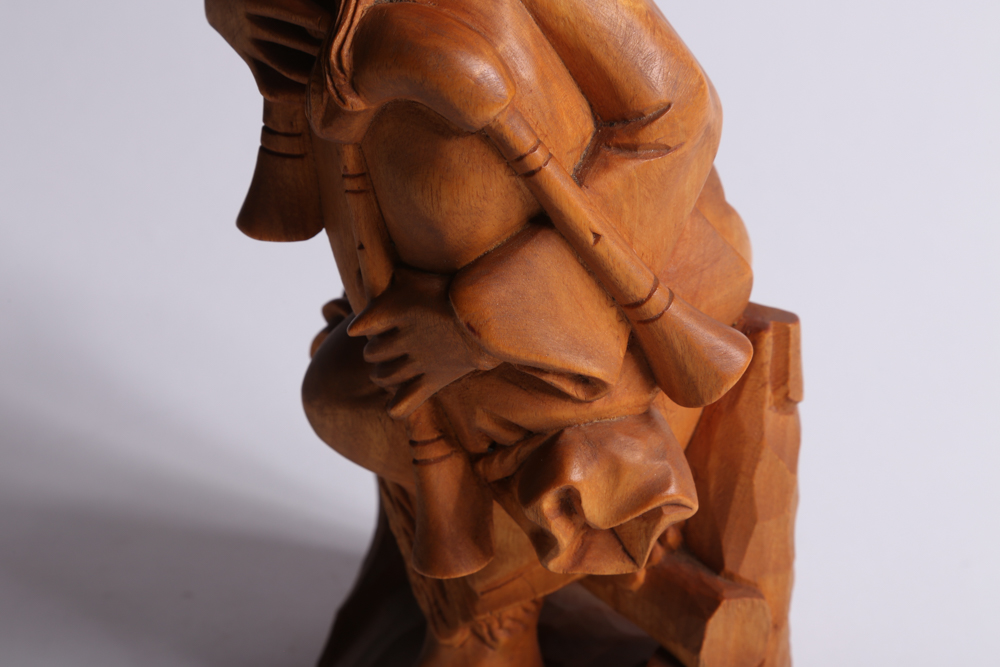 Carved Wood Musician Figurines