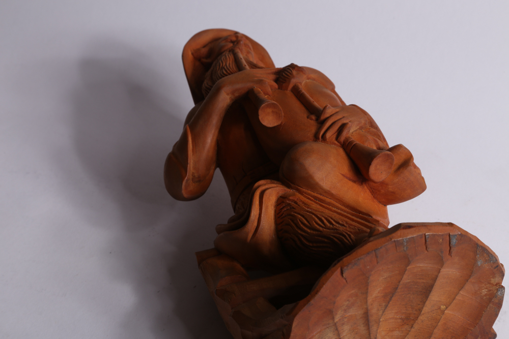 Carved Wood Musician Figurines