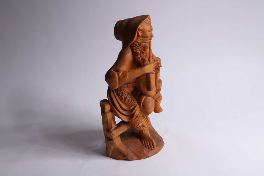 Carved Wood Musician Figurines