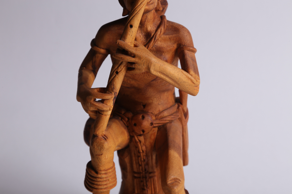 Carved Wood Musician Figurines
