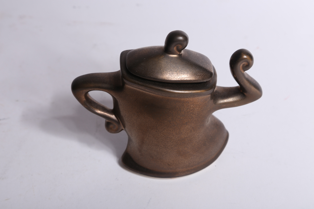 Michael Lambert Dancing Teapot Set with Bronze Glaze
