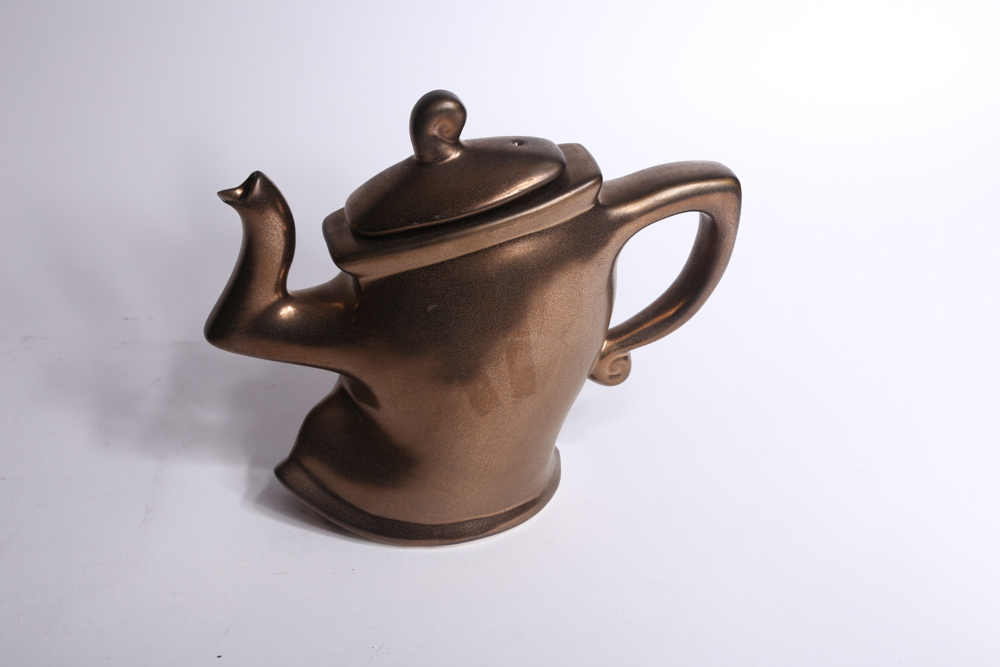 Michael Lambert Dancing Teapot Set with Bronze Glaze