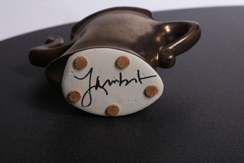 Michael Lambert Dancing Teapot Set with Bronze Glaze