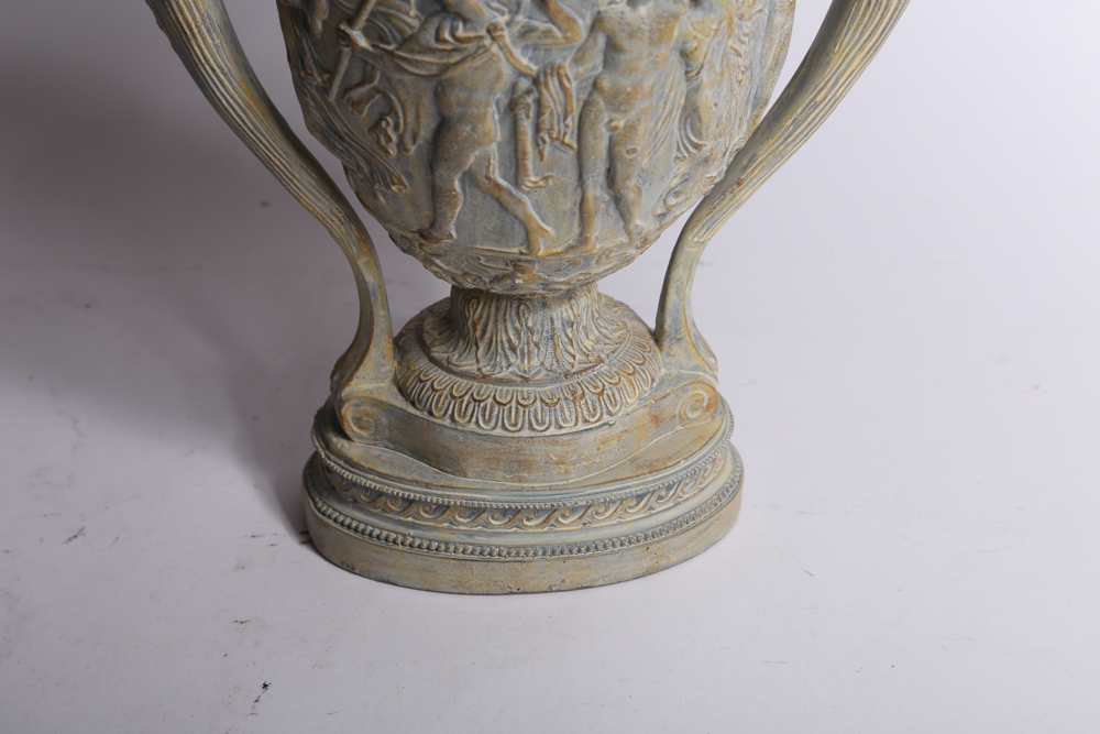 Roman Themed Vase With Figural Handles