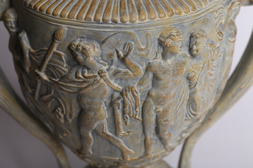 Roman Themed Vase With Figural Handles