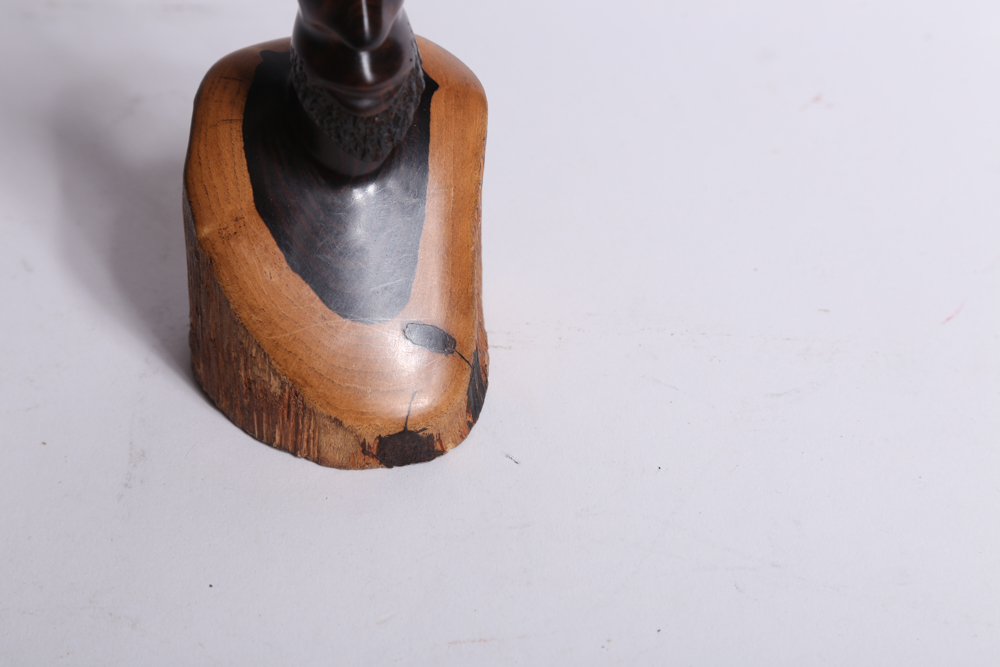 Pair of African Style Carved Wood Busts
