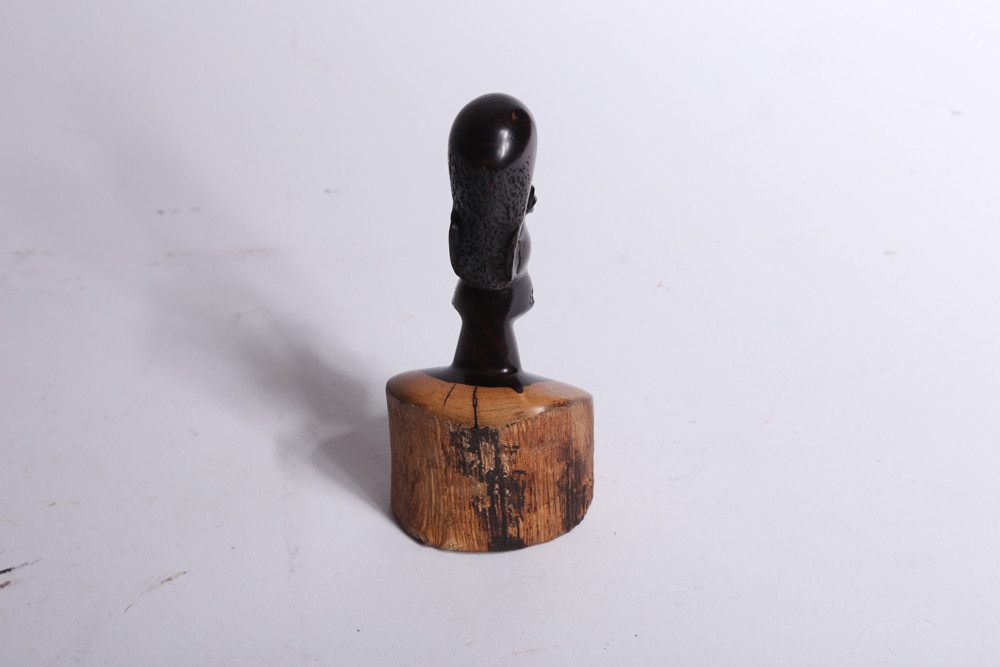 Pair of African Style Carved Wood Busts