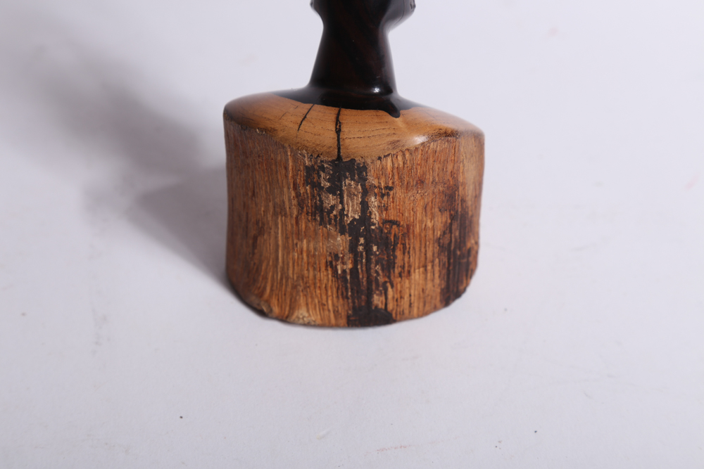 Pair of African Style Carved Wood Busts