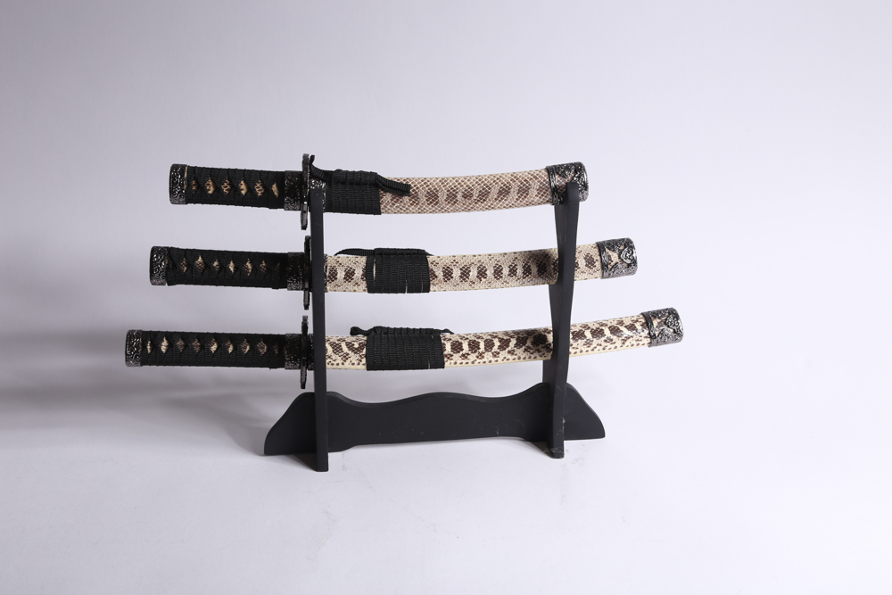 Table-Sized Japanese Sword Set with Stand