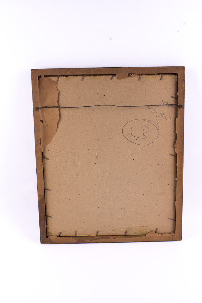 Colored Etching of Door With a Knight Statue