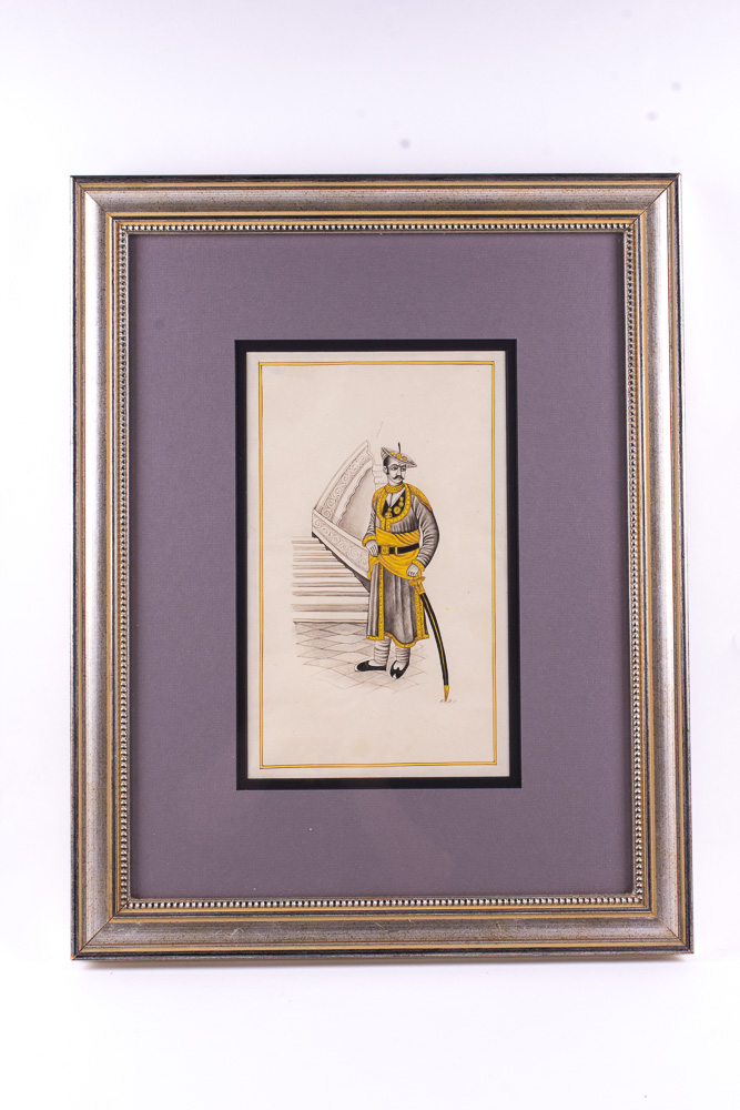 Pair of Acrylic on Paper Middle Eastern Men Framed Art