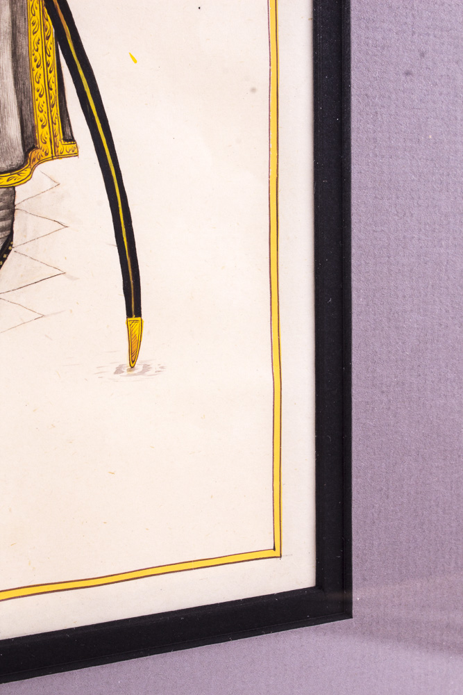 Pair of Acrylic on Paper Middle Eastern Men Framed Art