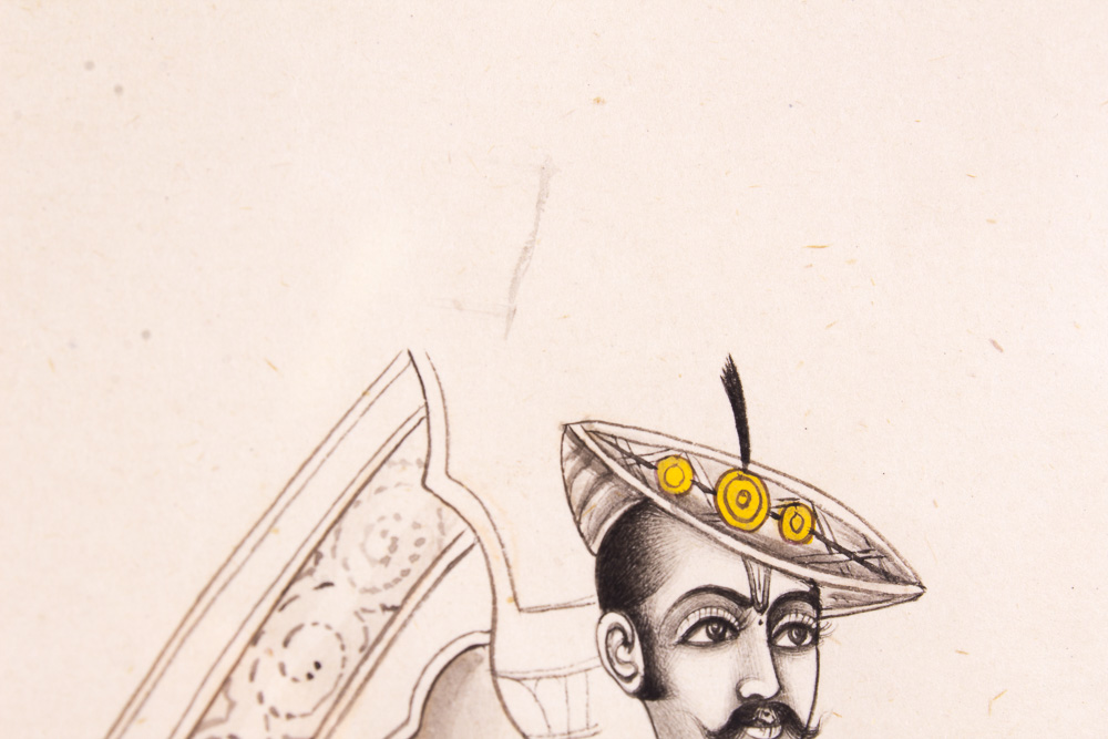 Pair of Acrylic on Paper Middle Eastern Men Framed Art