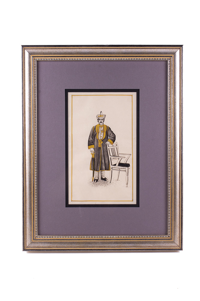 Pair of Acrylic on Paper Middle Eastern Men Framed Art