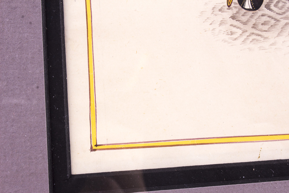 Pair of Acrylic on Paper Middle Eastern Men Framed Art