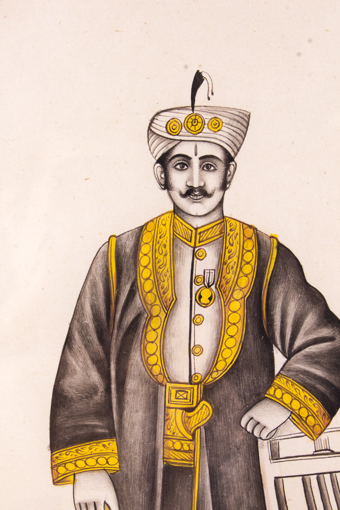 Pair of Acrylic on Paper Middle Eastern Men Framed Art