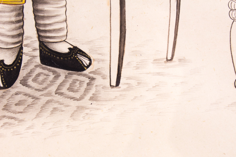 Pair of Acrylic on Paper Middle Eastern Men Framed Art