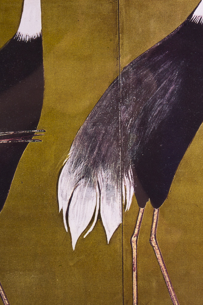 "Cranes" Framed Screen Painting Reproduction Print