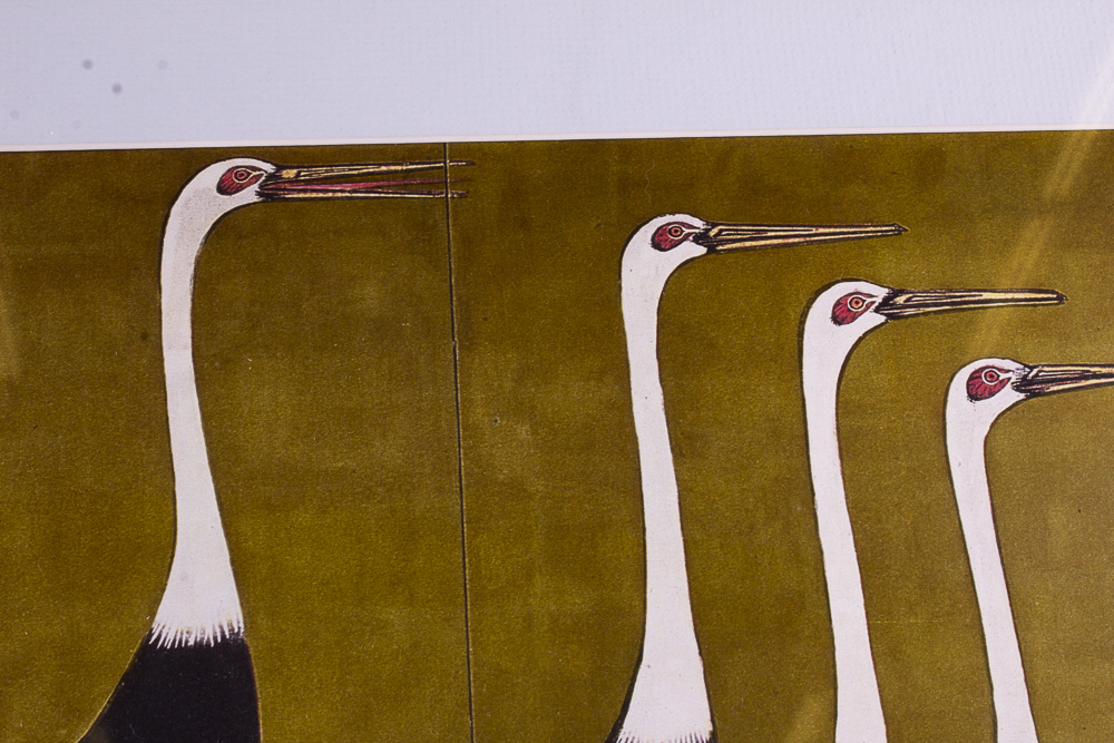 "Cranes" Framed Screen Painting Reproduction Print